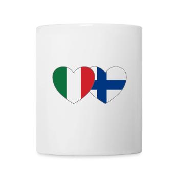 Italie Finlande Flag Coeur - Mug blanc - blanc - Devant