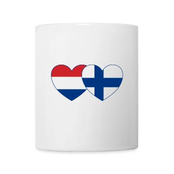 Holland Finland Flag Heart - Mug - white - Front