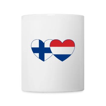 Finland Holland Flag Heart - Mug - white - Front