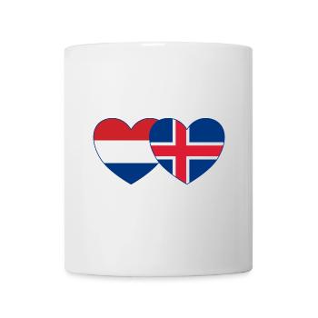 Holland Iceland Flag Heart - Mug - white - Front