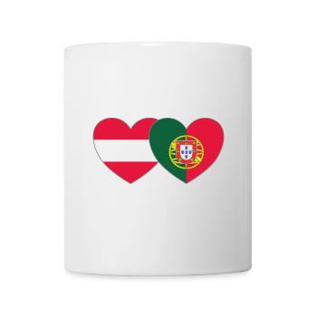 Austria Portugal Flag Heart - Mug - white - Front