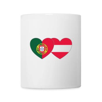 Portugal Austria Flag Heart - Mug - white - Front