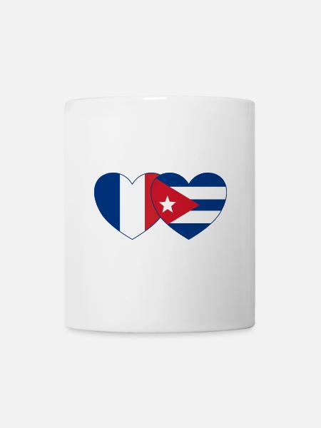 France Coeur de drapeau cubain - Mug blanc - blanc