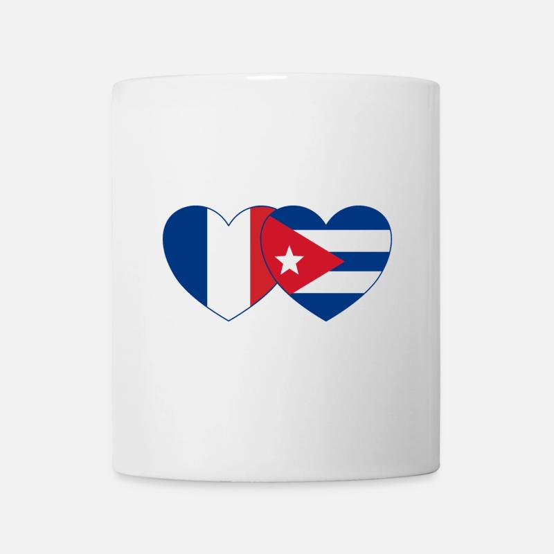 France Coeur de drapeau cubain - Mug blanc - blanc
