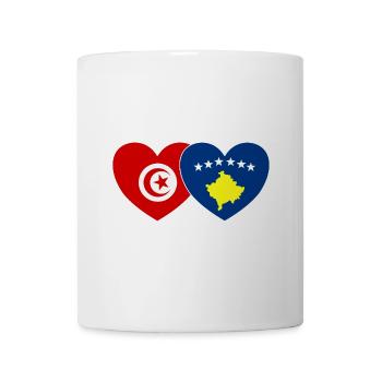 Tunesien Kosovo Flagge Herz - Tasse - Weiß - Vorne