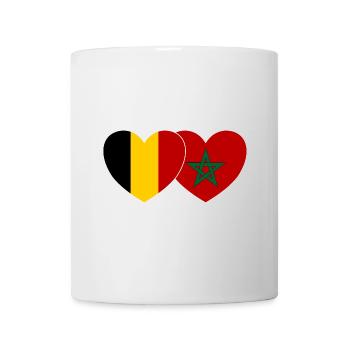 Belgien Marokko Flagge Herz - Tasse - Weiß - Vorne