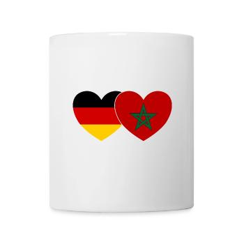 Deutschland Marokko Flagge Herz - Tasse - Weiß - Vorne