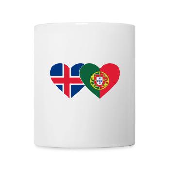 Iceland Portugal Flag Heart - Mug - white - Front
