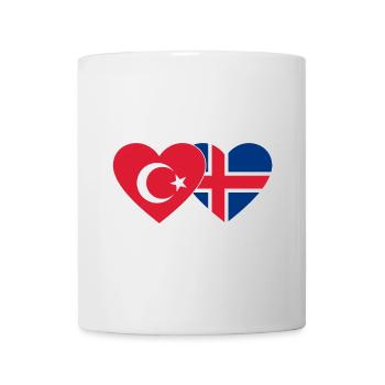 Turkey Iceland Flag Heart - Mug - white - Front