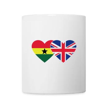 Ghana England Flagge Herz - Tasse - Weiß - Vorne