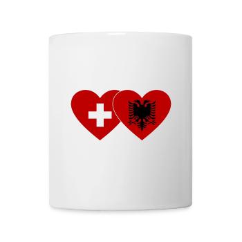 Schweiz Albanien Flagge Herz - Tasse - Weiß - Vorne