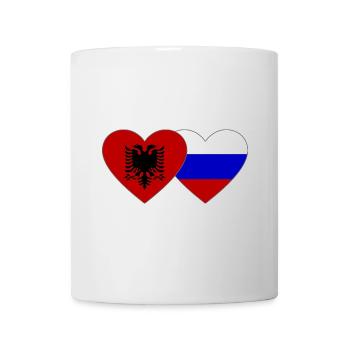 Albanie Russie Drapeau Coeur - Mug blanc - blanc - Devant