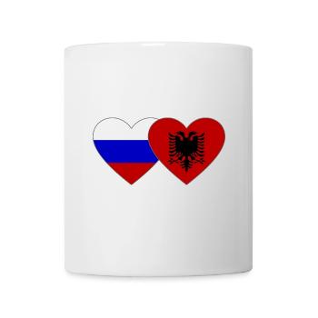 Russland Albanien Flagge Herz - Tasse - Weiß - Vorne
