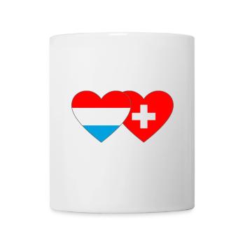 Luxembourg, Suisse, Drapeau, Coeur - Mug blanc - blanc - Devant