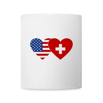 États-Unis, Suisse, Drapeau, Coeur - Mug blanc - blanc - Devant