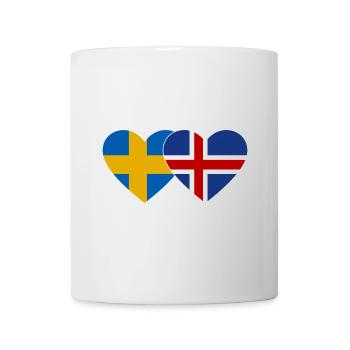 Schweden Island Flagge Herz - Tasse - Weiß - Vorne