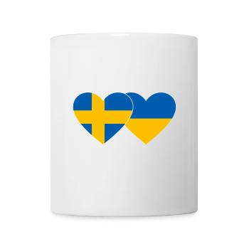 Suède Ukraine Flag Heart - Mug blanc - blanc - Devant