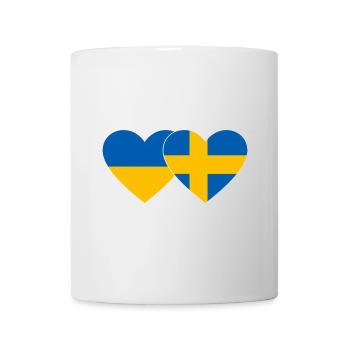 Ukraine Suède Flag Coeur - Mug blanc - blanc - Devant