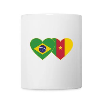 Brésil Cameroun Flag Coeur - Mug blanc - blanc - Devant