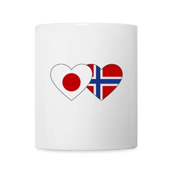 Japon Norvège Flag Coeur - Mug blanc - blanc - Devant