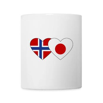 Norvège Japon Flag Coeur - Mug blanc - blanc - Devant