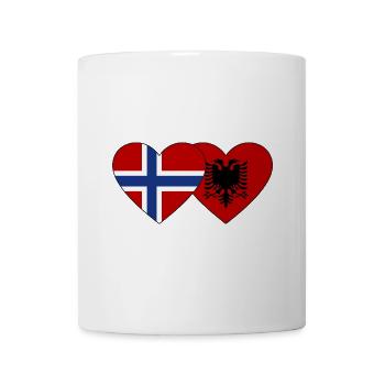 Norwegen Albanien Flagge Herz - Tasse - Weiß - Vorne