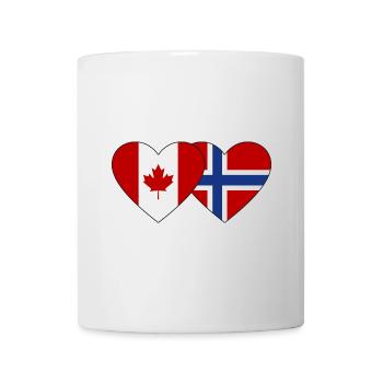 Cœur de drapeau Canada-Norvège - Mug blanc - blanc - Devant