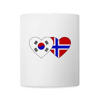 Südkorea Norwegen Flagge Herz - Tasse - Weiß - Vorne