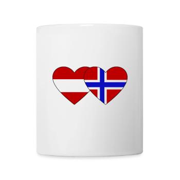 Norway Austria Flag Heart - Mug - white - Front