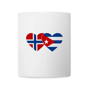 Norwegen Kuba Flagge Herz - Tasse - Weiß - Vorne