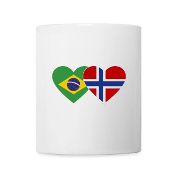 Brésil Norvège Flag Coeur - Mug blanc - blanc - Devant
