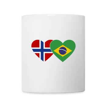 Norvège Brésil Flag Heart - Mug blanc - blanc - Devant