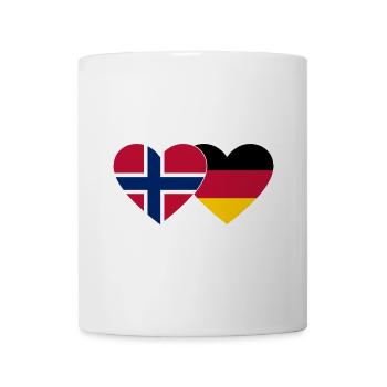 Norwegen Deutschland Flagge Herz - Tasse - Weiß - Vorne