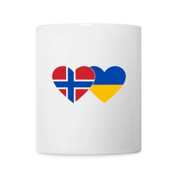 Norvège Ukraine Flag Heart - Mug blanc - blanc - Devant