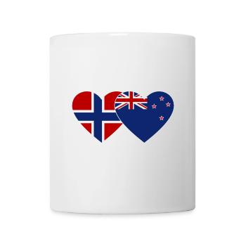 Norwegen Neuseeland Flagge Herz - Tasse - Weiß - Vorne