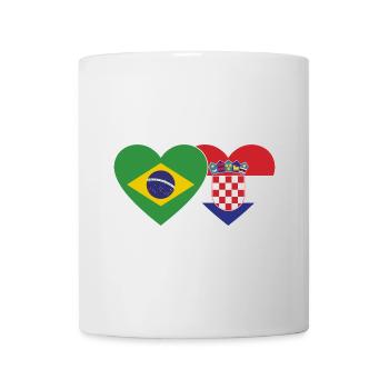 Brazil Croatia Flag Heart - Mug - white - Front