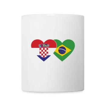 Croatie Brésil Flag Coeur - Mug blanc - blanc - Devant