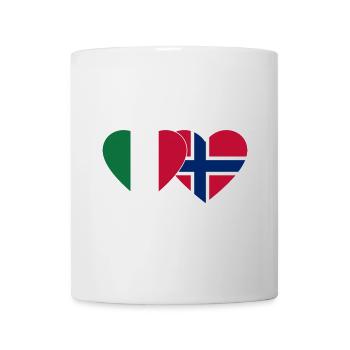 Italien Norwegen Flagge Herz - Tasse - Weiß - Vorne