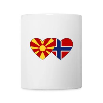 Makedonien Norwegen Flagge Herz - Tasse - Weiß - Vorne