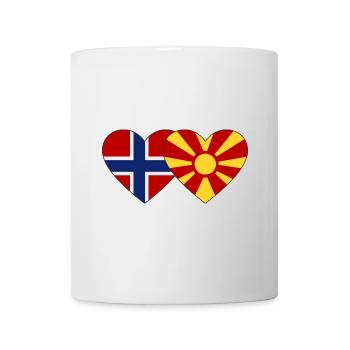 Norway Macedonia Flag Heart - Mug - white - Front