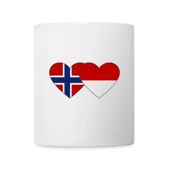 Norway Indonesia Flag Heart - Mug - white - Front