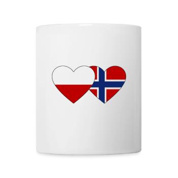 Polen Norwegen Flagge Herz - Tasse - Weiß - Vorne