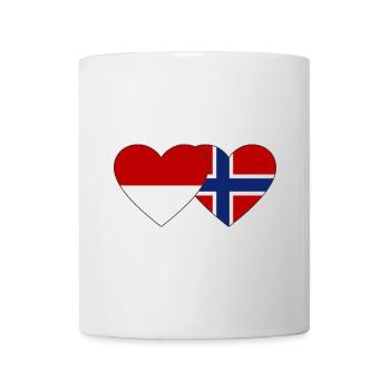 Indonesia Norway Flag Heart - Mug - white - Front