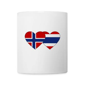 Norwegen Thailand Flagge Herz - Tasse - Weiß - Vorne