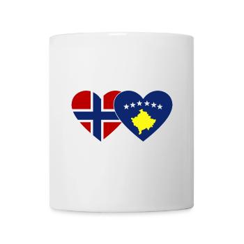 Norvège Drapeau du Kosovo Coeur - Mug blanc - blanc - Devant