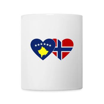 Kosovo Norwegen Flagge Herz - Tasse - Weiß - Vorne