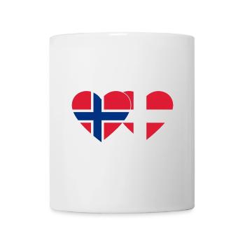Norvège Danemark Flag Heart - Mug blanc - blanc - Devant