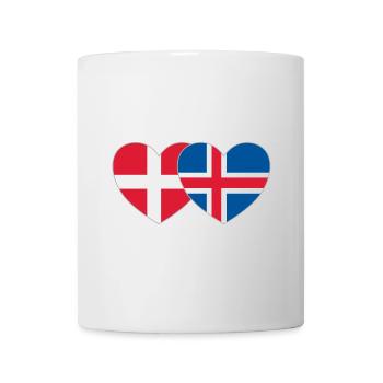Denmark Iceland Flag Heart - Mug - white - Front