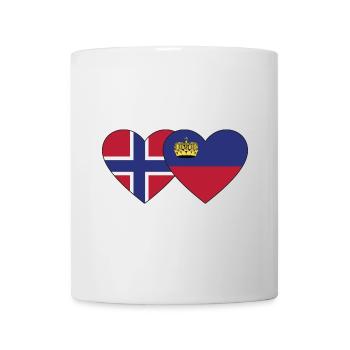 Norwegen Liechtenstein Flagge Herz - Tasse - Weiß - Vorne