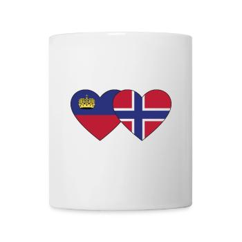Liechtenstein Norwegen Flagge Herz - Tasse - Weiß - Vorne